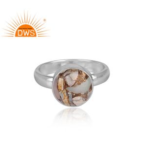 Anillo de Plata de Ley Fina con Cobre Mojave Natural y Ópalo Etíope para Mujer, Tendencia 2026, Fabricante de Joyería - Product Image 2