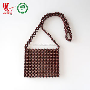 Vintage Beach Wood Bag <b>Wooden</b> Bead Handbags Wholesale Made in Vietnam - Product Image 6