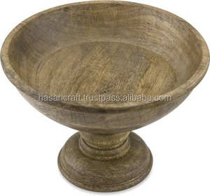 Bol en bois à pieds de vente chaude pour la conception classique jetable de salade de fruits pour le restaurant d'hôtel à la maison - Product Image 1