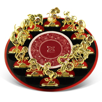 Crystocraft - Figura de Rata Chapada en Oro de 24K con Cristales Tallados Brillantes y Grabado Láser, 12 Animales del Horóscopo Chino del Zodiaco Feng Shui