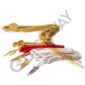 Aiguillettes superventas, Oficial de alambre dorado, precio razonable, Aiguillettes de calidad superior con puntas doradas - Product Image 6