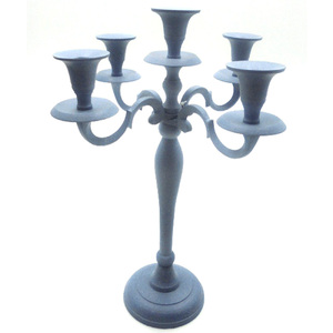Soporte de vela de 5 brazos de aluminio decorativo para boda, soporte de pilar de vela de estilo moderno de Color de latón en bruto hecho a mano - Product Image 6