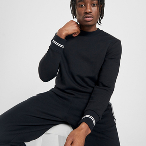 Sudadera negra con doble ribete y diseño de logotipo personalizado al por mayor OEM - Product Image 4