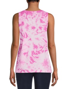 Camiseta sin mangas con cuello de pico para mujer, ropa de verano teñida - Product Image 2