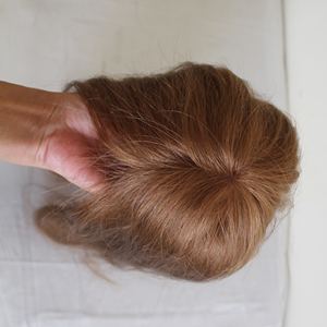 Haute qualité 100% vierge européenne cheveux humains toupet pour les femmes vague naturelle Style main attachée peau trame Extension - Product Image 4