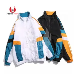 Jaqueta corta-vento masculina, preto e branco, corta-vento, casacos personalizados, serviço oem