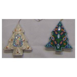 Christmas Hanging Tree Shape Ornament Beaded Work - Product Image 1