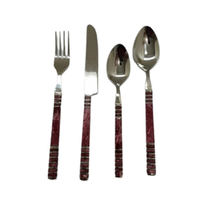Couverts poignée en métal marron avec acier inoxydable argenté avec ensemble de couverts en or vente chaude vaisselle de dîner vaisselle ustensiles de cuisine - Product Image 2
