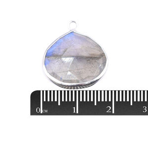 Labradorite <b>Heart</b> Shape 925 Sterling Silver Bezel Silver Plated 14k Gold Plated 18k Gold Plated Handmade Jewelry Making Pendant - Product Image 3