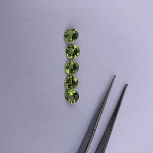 Piedras preciosas semipreciosas sueltas de corte redondo facetado de peridoto Natural de 2mm, 4mm, 6mm, la última joyería del fabricante proveedor a granel AAA - Product Image 1