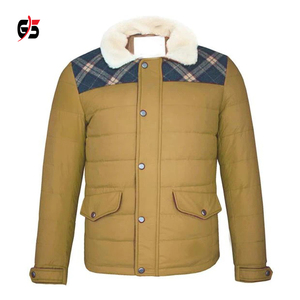 New Design Puffer Jacket Turn Down Fur Collar Men's Clothing Single Breasted Closure Custom Logo Print Full Sleeves OEM Product - Product Image 5