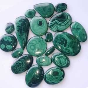 Malachite Plain Gemstone Mix Shape Loose Cabochon Fabrication de bijoux naturel de bonne qualité - Product Image 3