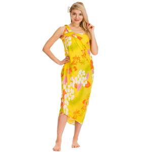 Fashion <strong>Women</strong> Tropical Floral Sarong Lightweight Beach Cover up <strong>Resort</strong> Beach <strong>Wear</strong> Wrap Shawl Background Colors - Product Image 4