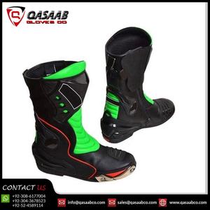 Zapatos de Motociclismo de Cuero para Motocross, Antideslizantes, con Parches Negros, Protección para Motociclistas - Product Image 3