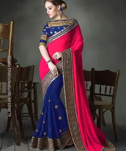 Indiase Saree Met Zware Werk Zijde Saree/Sari Met Lage Prijs