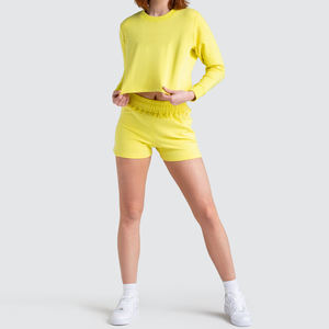 Top Quality Athletic Women 2Pcs hoodies and shorts set custom tracksuits with logo - Product Image 5