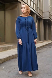 Nouvelle saison femmes avant froufrous Tunnel ceinture robe vêtements islamiques Abaya caftan arabe musulman islamique mode turc qualité - Product Image 5
