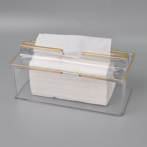 Caja de papel tisú acrílico, revestimiento plateado - Product Image 2