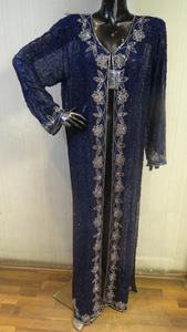 Caftán largo con bordado blanco elegante/vestido de fiesta de diseño para mujer - Product Image 6