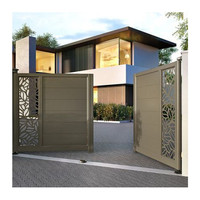 Portail et clôture automatiques de style européen orné, en aluminium galvanisé, pour villa résidentielle, style coulissant