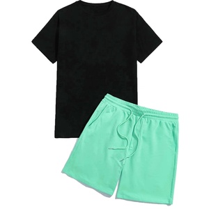 2025 été hommes Shorts ensemble costume hommes à manches courtes t-shirt deux pièces Fitness ensemble survêtement décontracté grande taille Shorts pour hommes OEM - Product Image 4