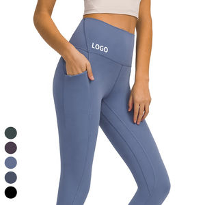Mallas deportivas de gimnasio para mujer, mallas informales de cintura alta con estampado de logotipo personalizado en varios colores, novedad en oferta - Product Image 1