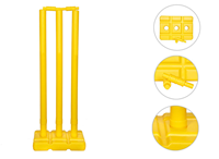 Ensemble de wickets de cricket en plastique durable, léger et écologique, avec taille, logo, matériau et couleur personnalisés pour une utilisation régulière