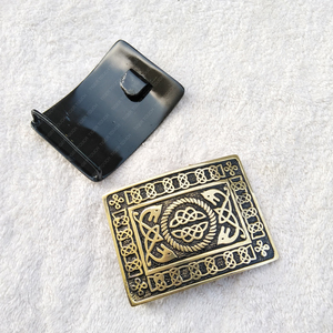 Cinturón Kilt de latón antiguo con diseño de cardo de montaje de León plateado, cinturón de cobre para hebilla para accesorio de ropa de hombre - Product Image 3