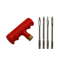 Para P6204-Utt OEM Herramientas DIY con mango rojo, 5 piezas de cuerdas de sellado de caucho natural marrón de 4 pulgadas y 6 mm, kit de reparación de neumáticos sin cámara 1