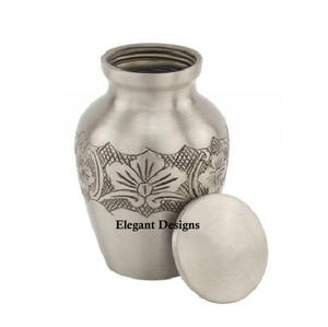 Proveedor y mayorista hecho a mano de urna de cremación, urna de Color plateado de tamaño mediano, urna de cremación elegante de diseño elegante de aspecto agradable - Product Image 5