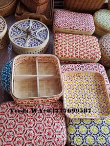 Boîte cadeau en bambou tissé à la main WS + 845877176063, boîte à gâteau, nouvel an, panier de décoration pour la maison - Product Image 3