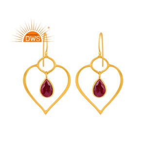 925สเตอร์ลิงเงินอัญมณีทับทิมธรรมชาติดีไซน์หัวใจต่างหูตุ้งติ้งผู้ผลิตเครื่องประดับ - Product Image 4