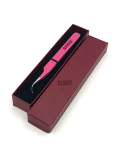 Pince à épiler à sourcils en acier inoxydable avec logo personnalisé de haute qualité Meilleur revêtement en poudre rose - Product Image 6
