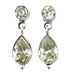 Pendiente de plata CZ redondo y pera de gemas múltiples de alta calidad, pendiente de Zirconia cúbica, pendiente de gota de tuerca de Plata de Ley 925 - Product Image 2
