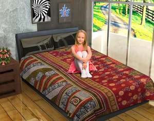 Couette Kantha Vintage de haute qualité en coton, couette réversible cousue à la main, vente en gros, 1 pièce - Product Image 3