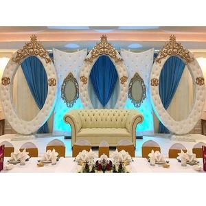 Amazing Indian Engagement Stage Leather Panels Wedding White Themed Leather <b>Backdrop</b> Wall Tufted Leather <b>Frame</b> for Wedding - Product Image 1