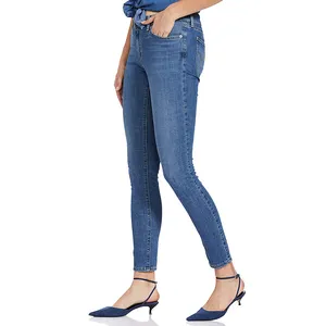 Narrow Bottom Pencil Style Fashionable Blue Denim Comfortable Women's Denim Jeans Outdoor Denim Pants Jeans