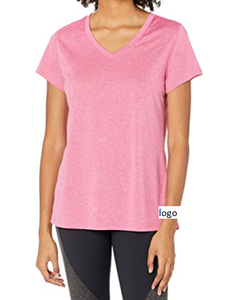 En gros Femmes de Performance V-cou T-shirt 100% Polyester Vêtements Stocks Importés Machine Lavage Sourcing De Bangladesh - Product Image 5