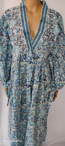 Personnalisé Designer Impression Sexy Kimono Coton Tissu Imprimé Prix Inférieur Femmes Eté Printemps Dressing Party Vneck Kimono Robe - Product Image 3