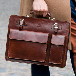 Full Grain Leather <b>Briefcase</b> Men, Leather Satchel, Lawyers Bag, Valentines Day Gift for Him, Work Bag - the Prophet - Product Image 1