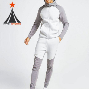 Logo personnalisé Full Zip Up Hoodies Hommes Polyester Tech Fleece Deux Pièces Sportswear Jogger Survêtement Hommes Vente en Gros - Product Image 1