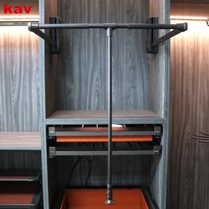 Accessoires de rail de placard pour salon moderne, porte-vêtements, barre de suspension relevable avec fermeture douce, réglable pour armoire - Product Image 5