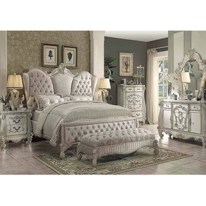 Italiano de madera maciza tallada a mano conjunto de dormitorio de estilo francés de muebles de dormitorio de lujo de madera elegante dormitorio - Product Image 1