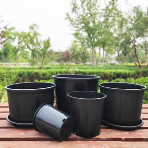 Ronbo Sunrise 1 2 3 5 7 10 15 20 25 Black Round Garden Plastic Gallon Nursery Pots For Plant