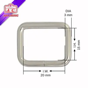 תיק חומרה פנימי רוחב 20 mm מלבן מתכת טבעת