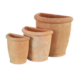 [Kiddo]- Terracotta Flower Pot Clay Planters - Simple Half-Pots - Garden Planter - Wholesale Pottery - Garden Furniture Outdoor