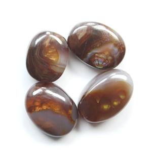 Lote de 4 Cabujones de Ágata de Fuego Mexicana Natural de Grado AAA, Corte Ovalado Liso, de 13x10mm a 16x10mm, 35 Quilates, para Fabricación de Joyas - Product Image 4