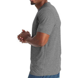 T-shirts de course personnalisés pour hommes T-shirt à col rond à séchage rapide avec impression numérique Tissu tricoté en polyester/coton - Product Image 2