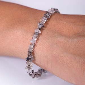 Natural <b>Clear</b> Herkimer Diamond <b>Quartz</b> Untreated Gemstone 925 Solid Sterling Silver <b>Bracelet</b> 7"Long Wholesale - Product Image 1