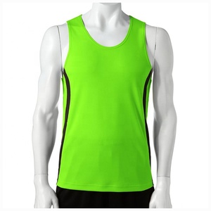 Men's Polyester Fitted Athletic Sleeveless T-Shirt Training Basic Tank Top Breathable Wicking Running Vest - Product Image 5